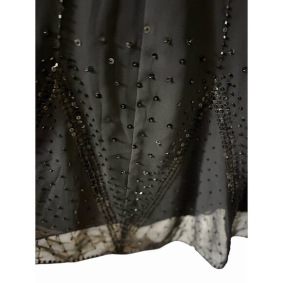 Bicé Petite Black Chiffon Cowl Neck Flutter Sleeve Dress 10P - Picture 8 of 8